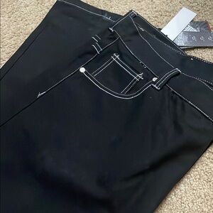 Black Pants with White Stitching